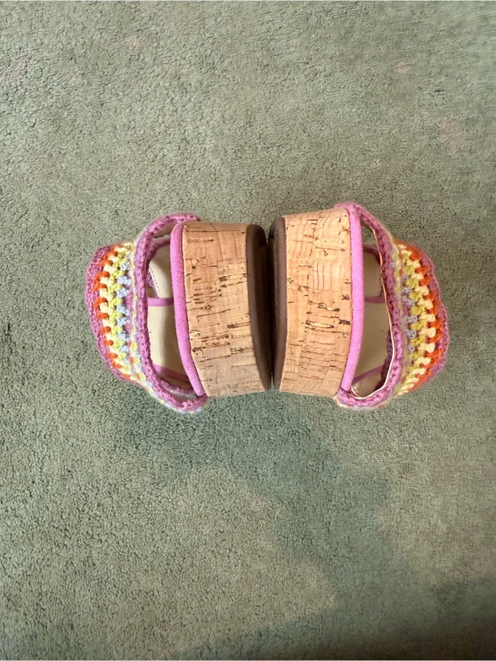 JESSICA SIMPSON LADIES  Pink Crochet Double-Strap Wedge Sandals  BRAND NEW